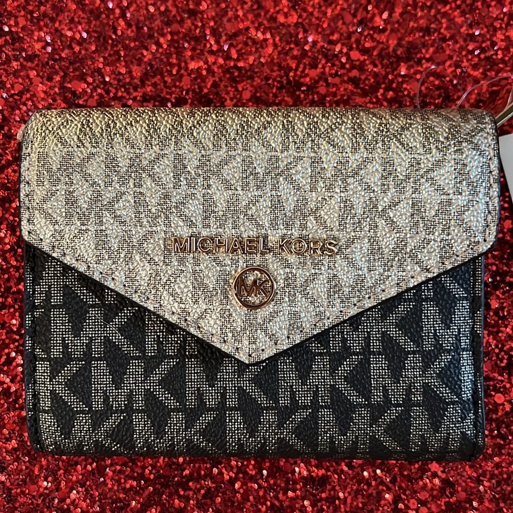 MICHAEL Michael Kors Gold and Black Wallet - Picture 4 of 8